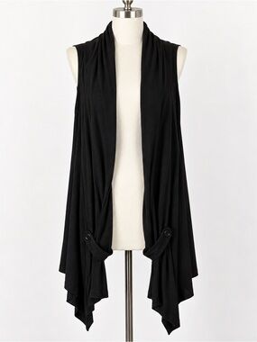Susan Lawrence Black Sleeveless Shrug Bolero Sweater Vest 3 X